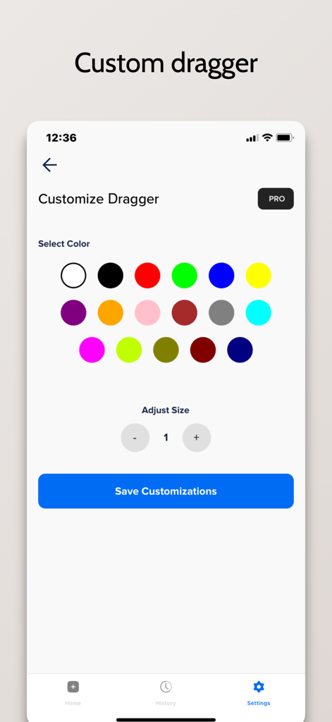 Before After Effect Collage - Interface to customize the color and size of the interactive before and after slider dragger