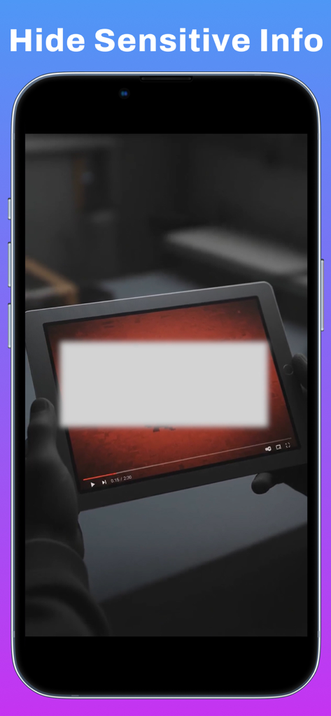 Video Text Remover Pro app showing how to blur sensitive information in a video