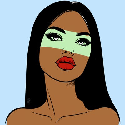 realistic woman with full lips