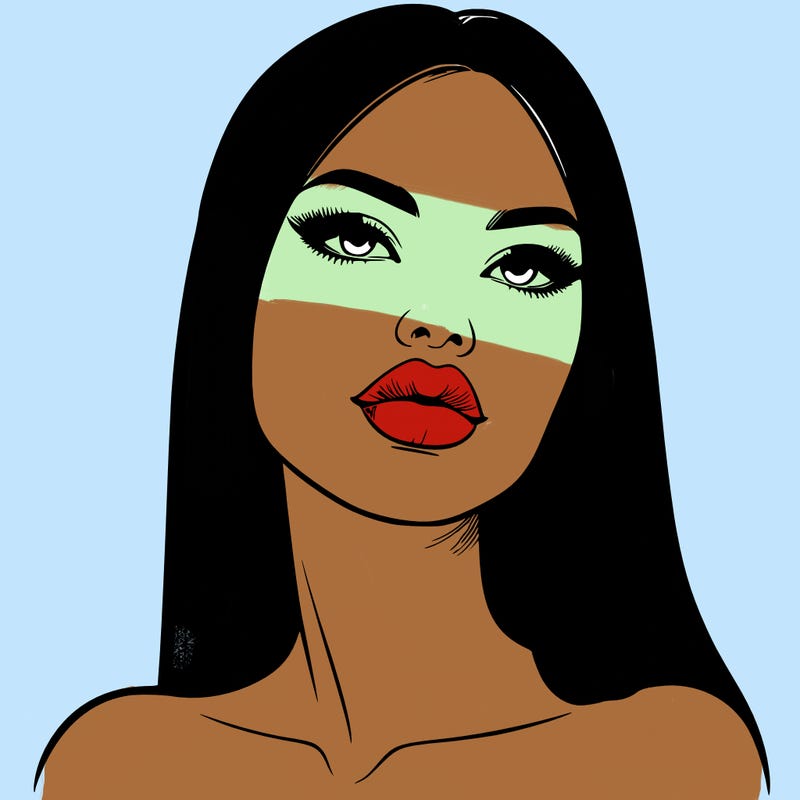 realistic woman with full lips