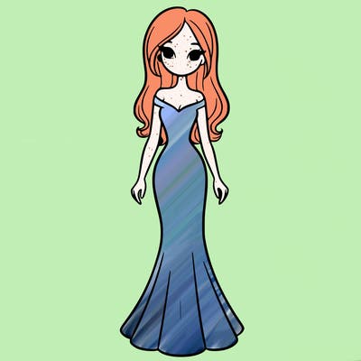 girl in long fitted dress