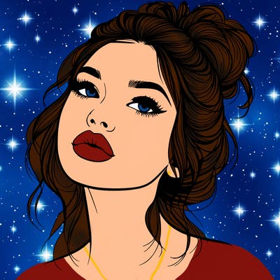 realistic girl with lips and hair up