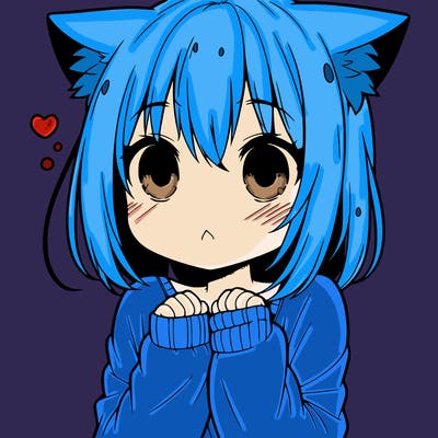 shy anime catgirl