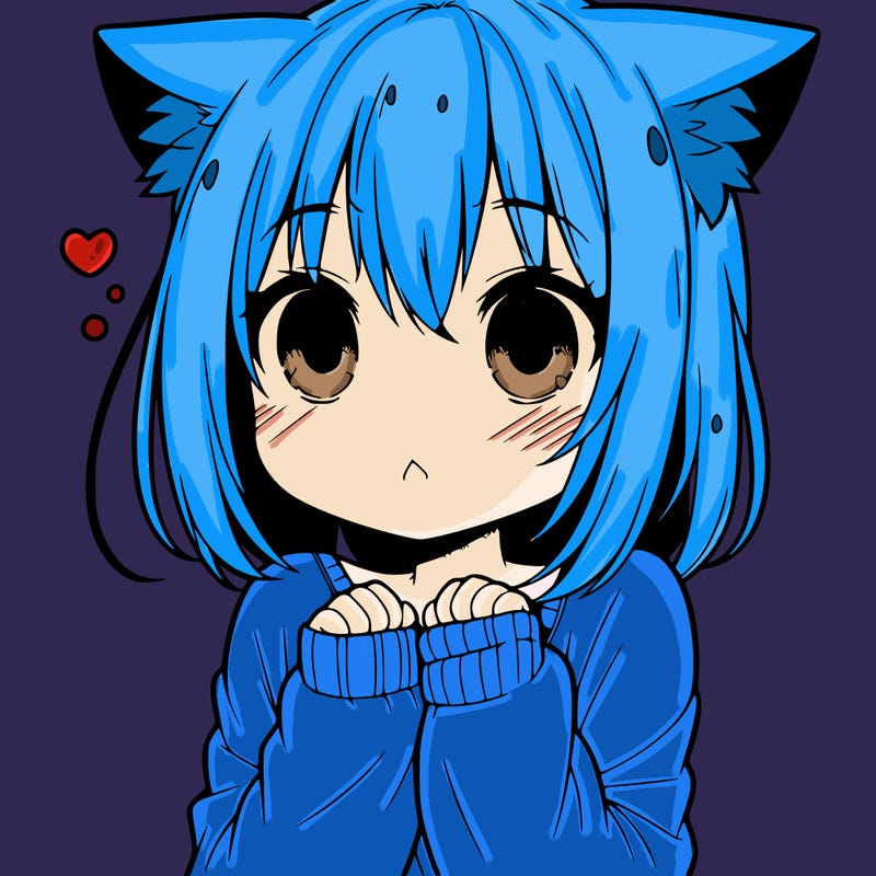 shy anime catgirl