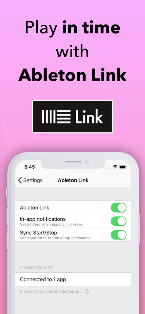 Configuración de la aplicación BounceMeter para la integración de Ableton Link