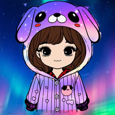 realistic girl in dog pjs