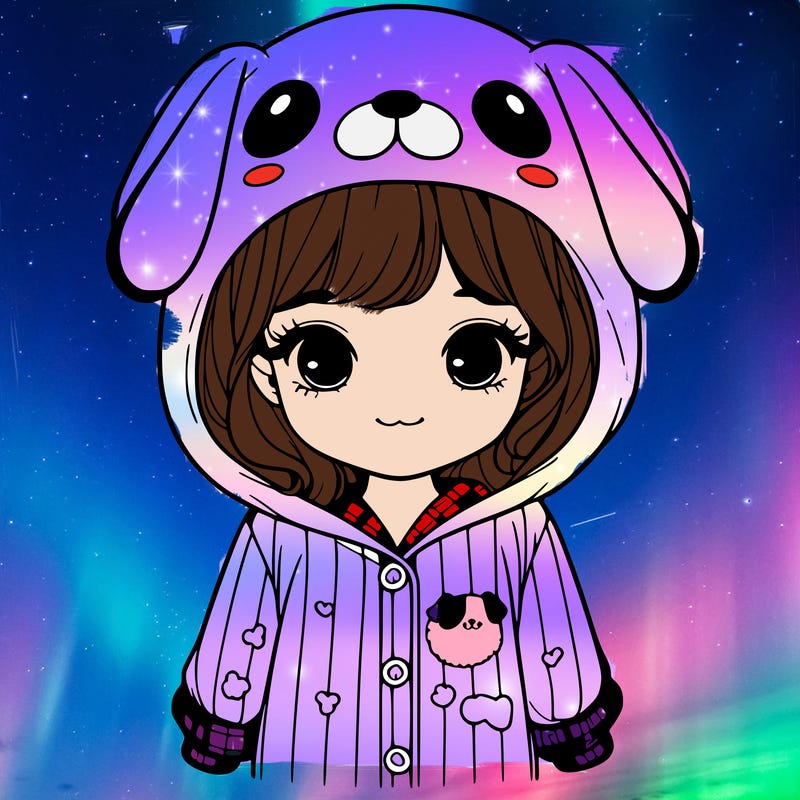 realistic girl in dog pjs