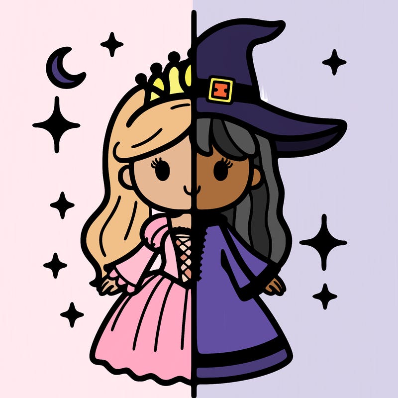 split princess and witch