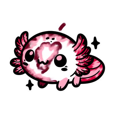 cute easy baby axolotl