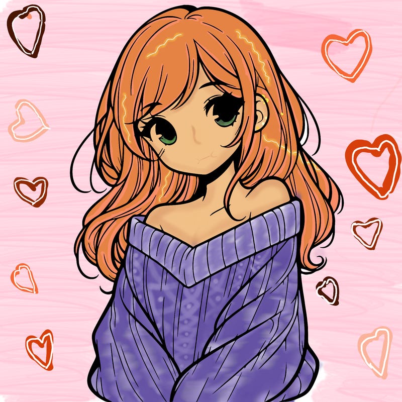 shy pretty girl wearing a sweater that is falling off one shoulder portrait