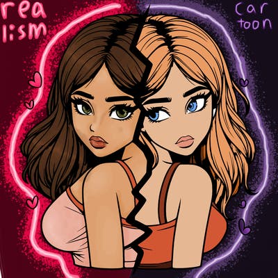 realistic girl split