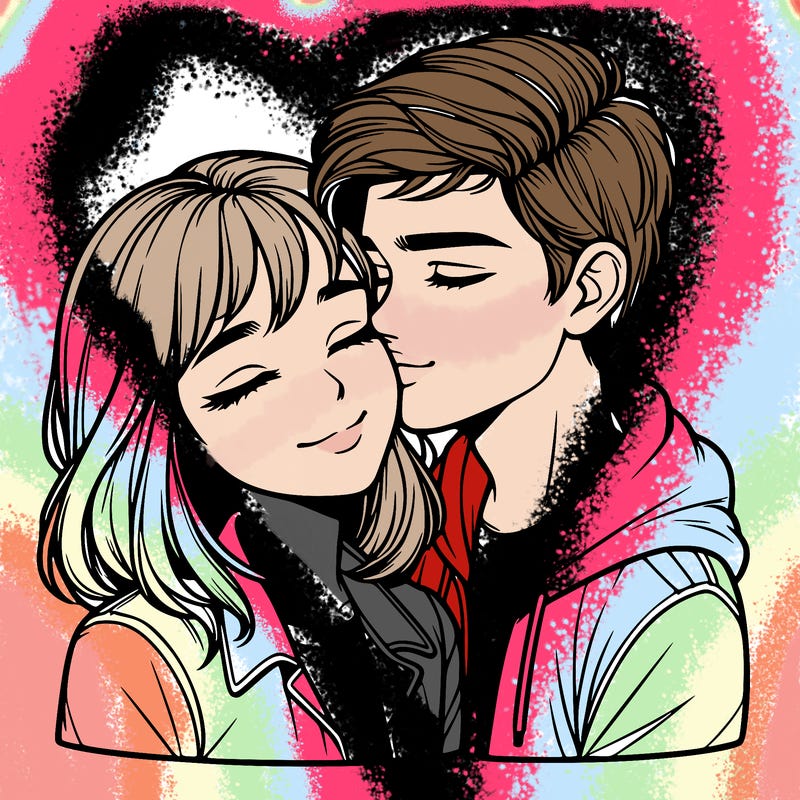realistic girl and boy  love