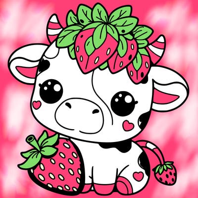 cute strawberry cow