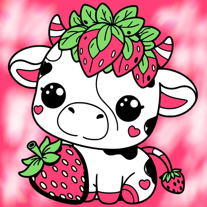 cute strawberry cow