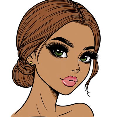 realistic girl with lashes