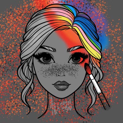 realistic person with makeup