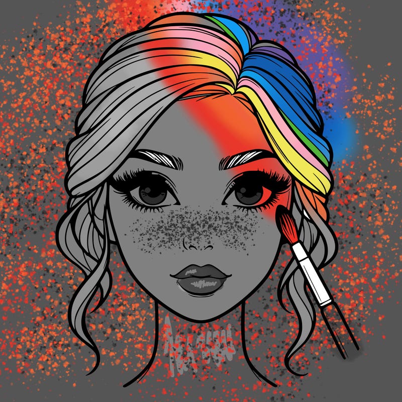 realistic person with makeup