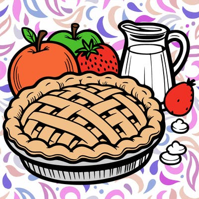 a pie of food