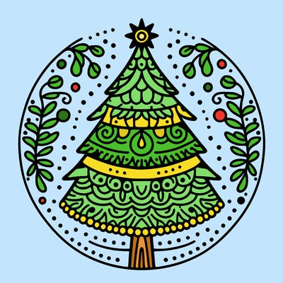 mandala sapin de noel