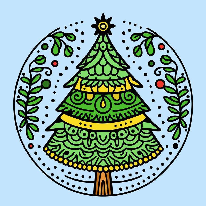 mandala sapin de noel