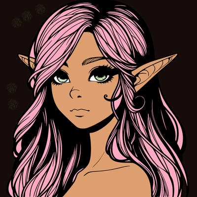 elf girl realistic dark fantasy