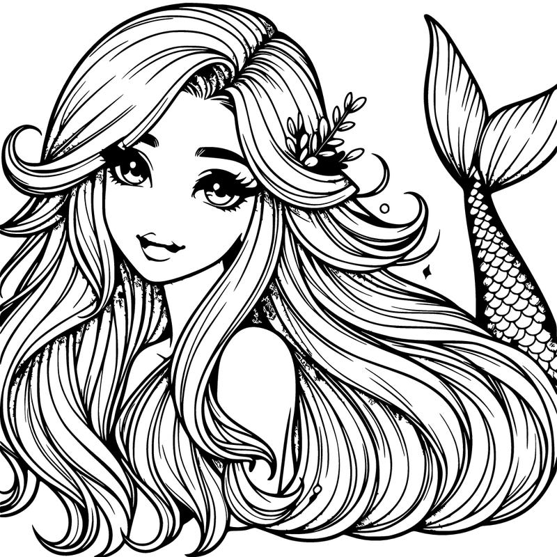 realistic long hair mermaid 4k