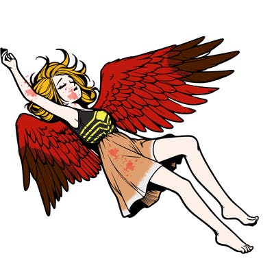 a falling angel realistic