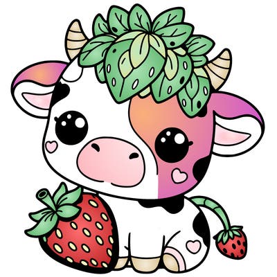 cute strawberry cow