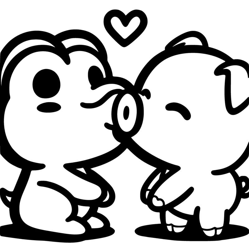 kermit the frog and miss piggy kissing