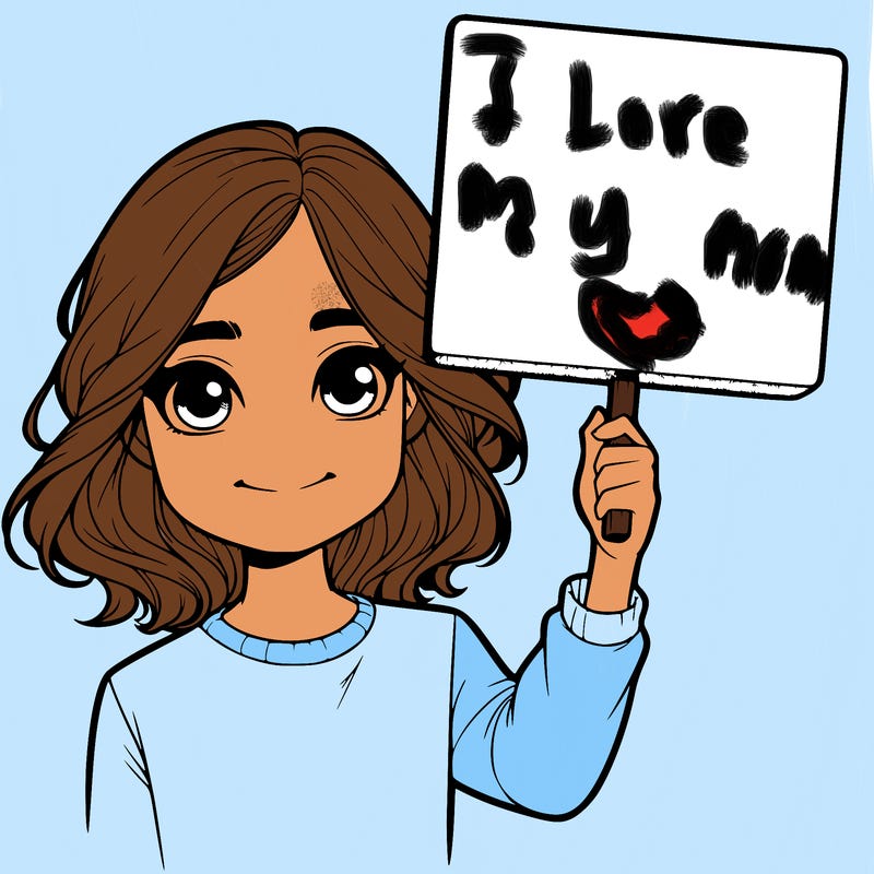 realistic girl holding up a sign