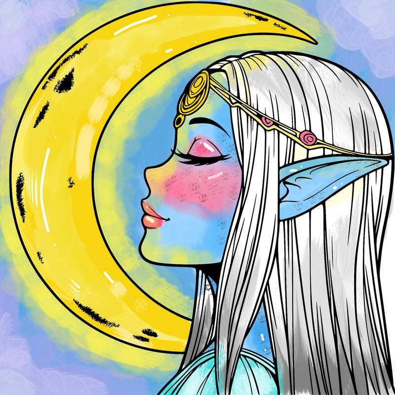 a realistic moon elf