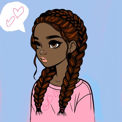 realistic girl with braids