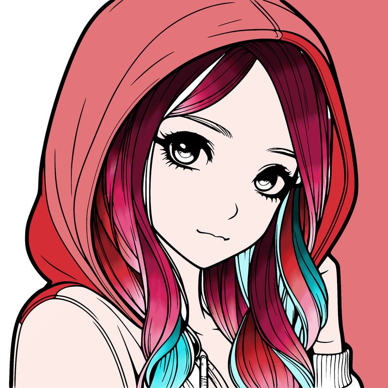 realistic adult girl with hoodie on