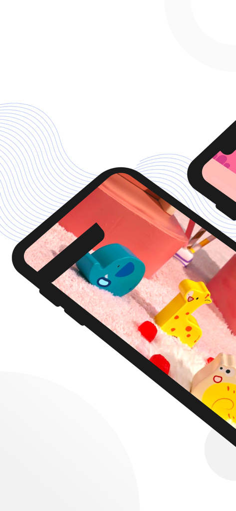 Smartphone screen showing colorful wooden animal blocks for child educational play