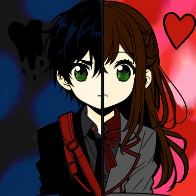 anime boy and girl split