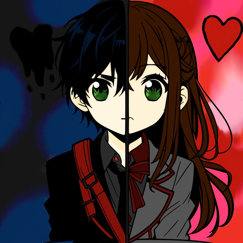 anime boy and girl split