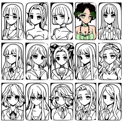 girls that look diffrent anime