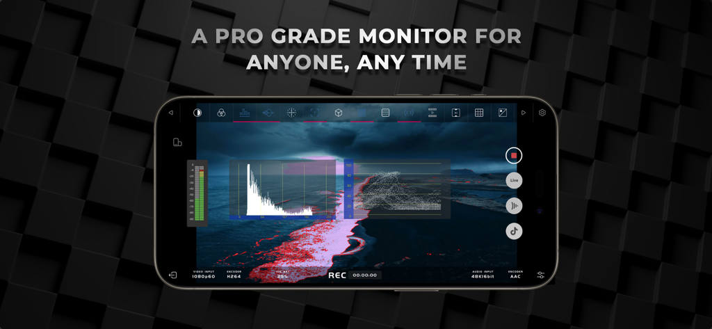 Accsoon SEE - Accsoon SEE professional video monitoring interface on iPhone