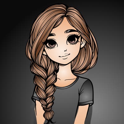 realistic girl with a braid