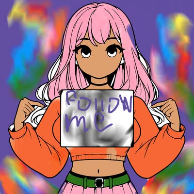 girl holding a blank sign in a long sleeve crop top