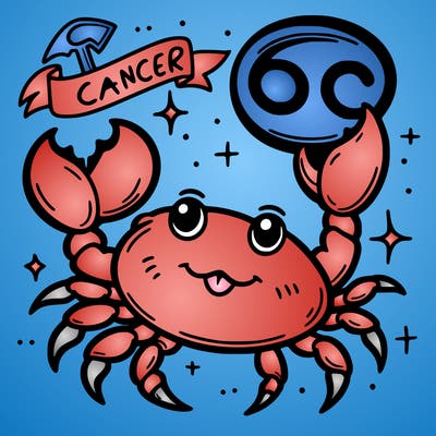 a crab holding the cancer zodiac sign