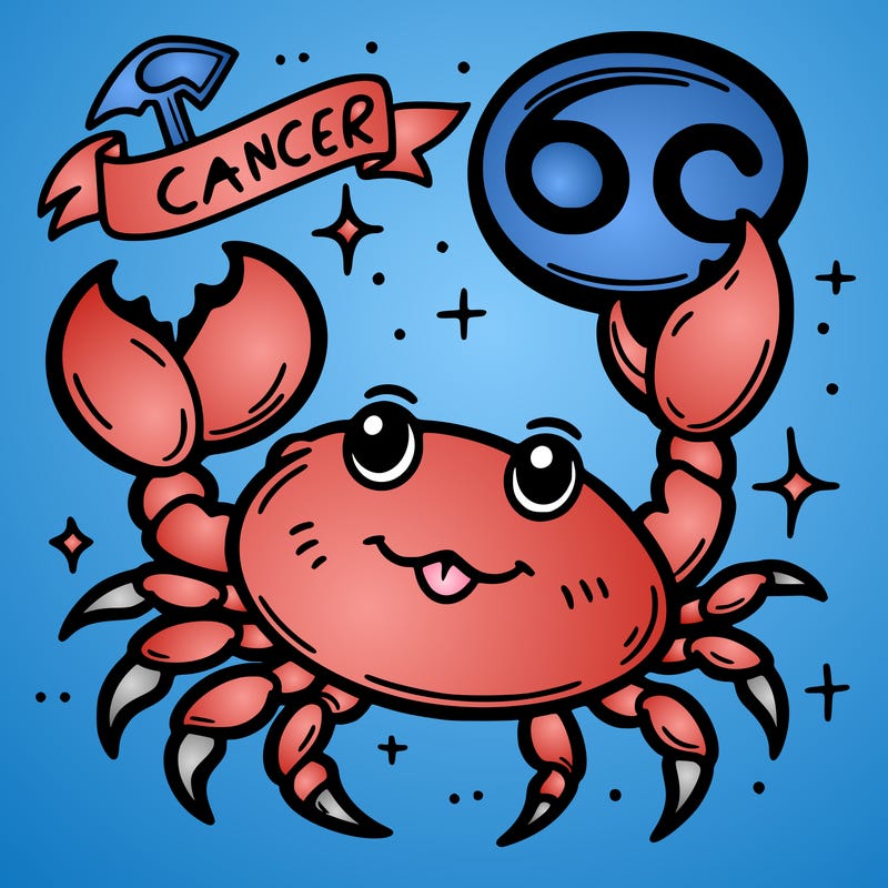 a crab holding the cancer zodiac sign