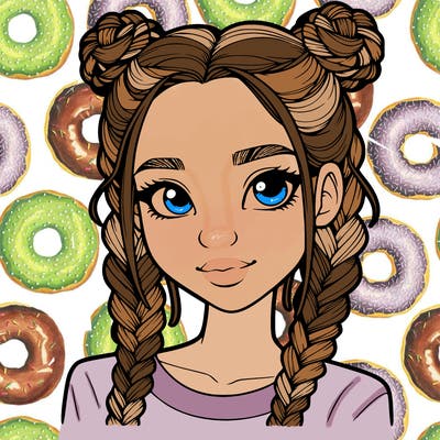 realistic girl with braids