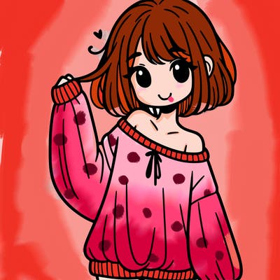 girl in baggy sweater hanging off her shoulder