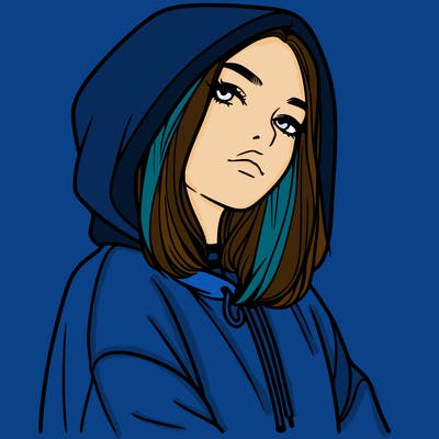 a realistic girl in a hoodie