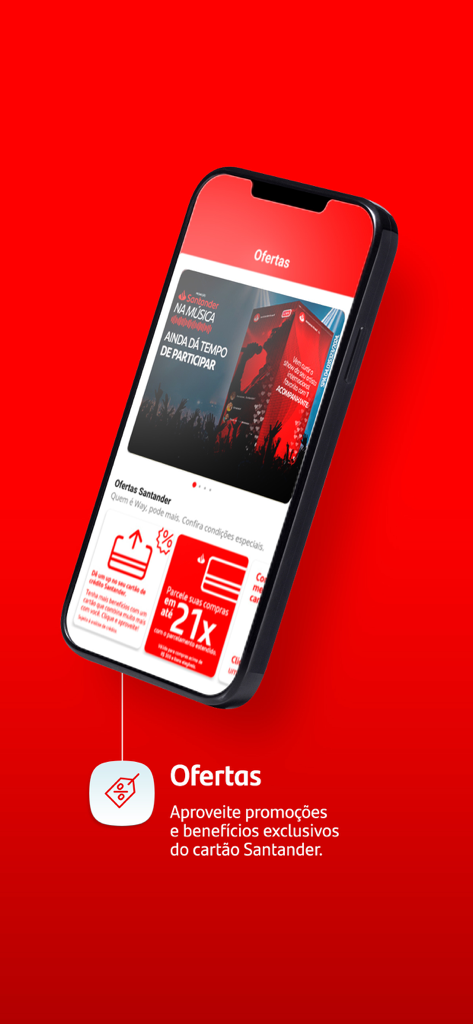 Santander Way mobile app screen showing exclusive credit card offers and promotions