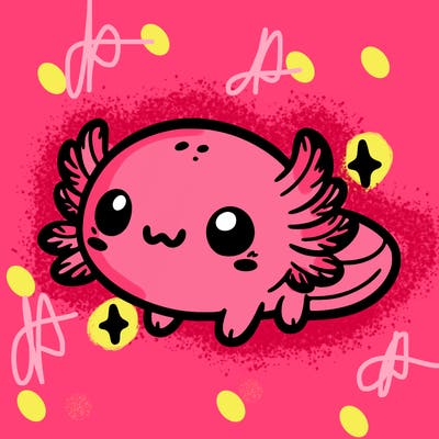 cute easy baby axolotl