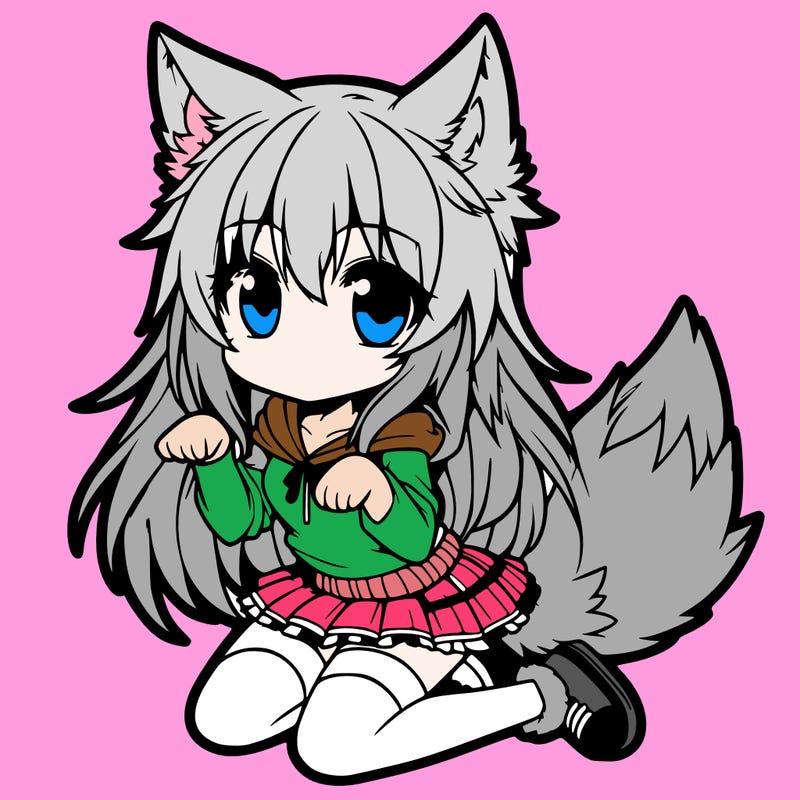 anime cute wolf girl