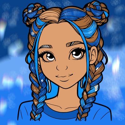 realistic girl with braids