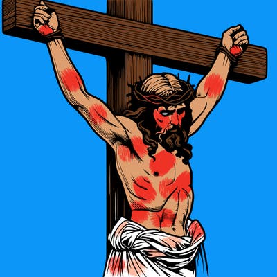 jesus realistic on the cross
